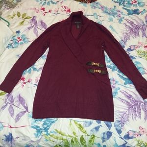 INC Turtleneck Gold Buckle Sweater